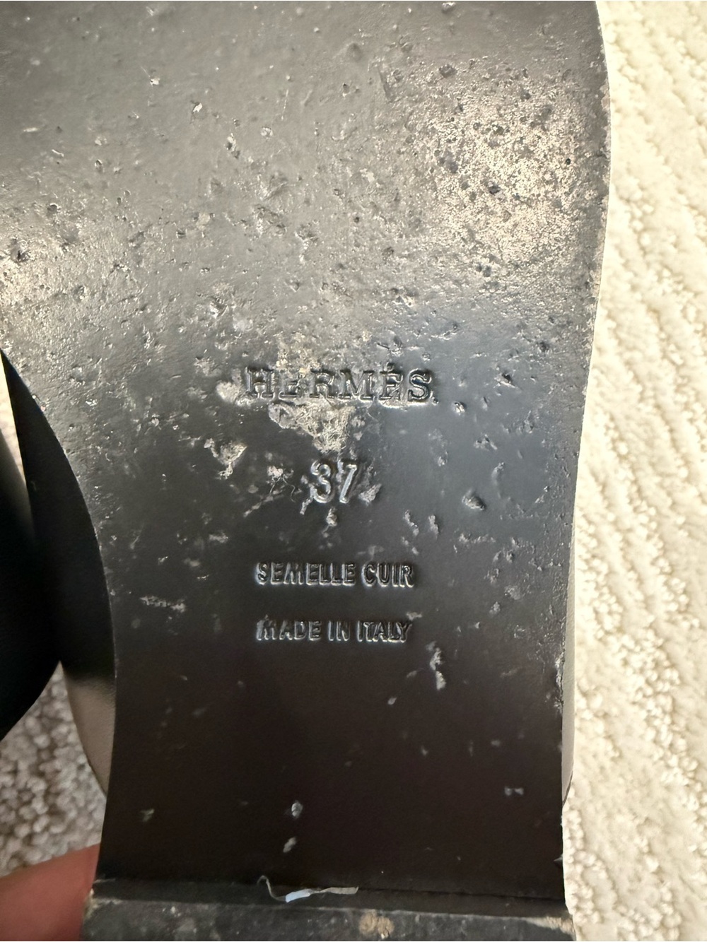 Hermes Caia Sandals black Napa leather size 37 - Picture 10 of 14